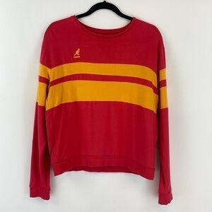 Kangol Long Sleeve Top with Stripes Orange and Red
